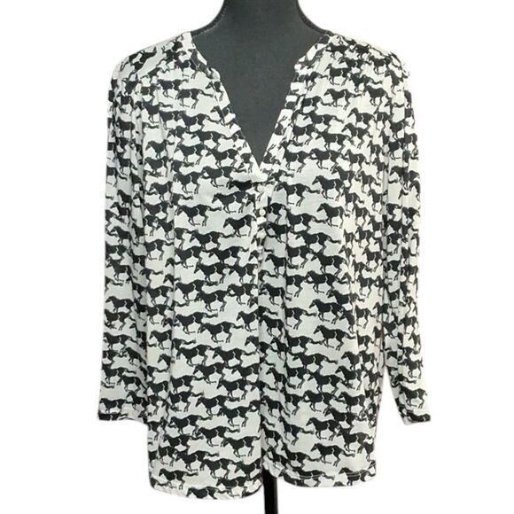 H&M Horse Print Tunic Blouse - Picture 2 of 9